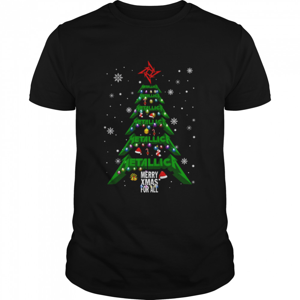 Metalica Band Logo Christmas Tree Merry Xmas For All shirt