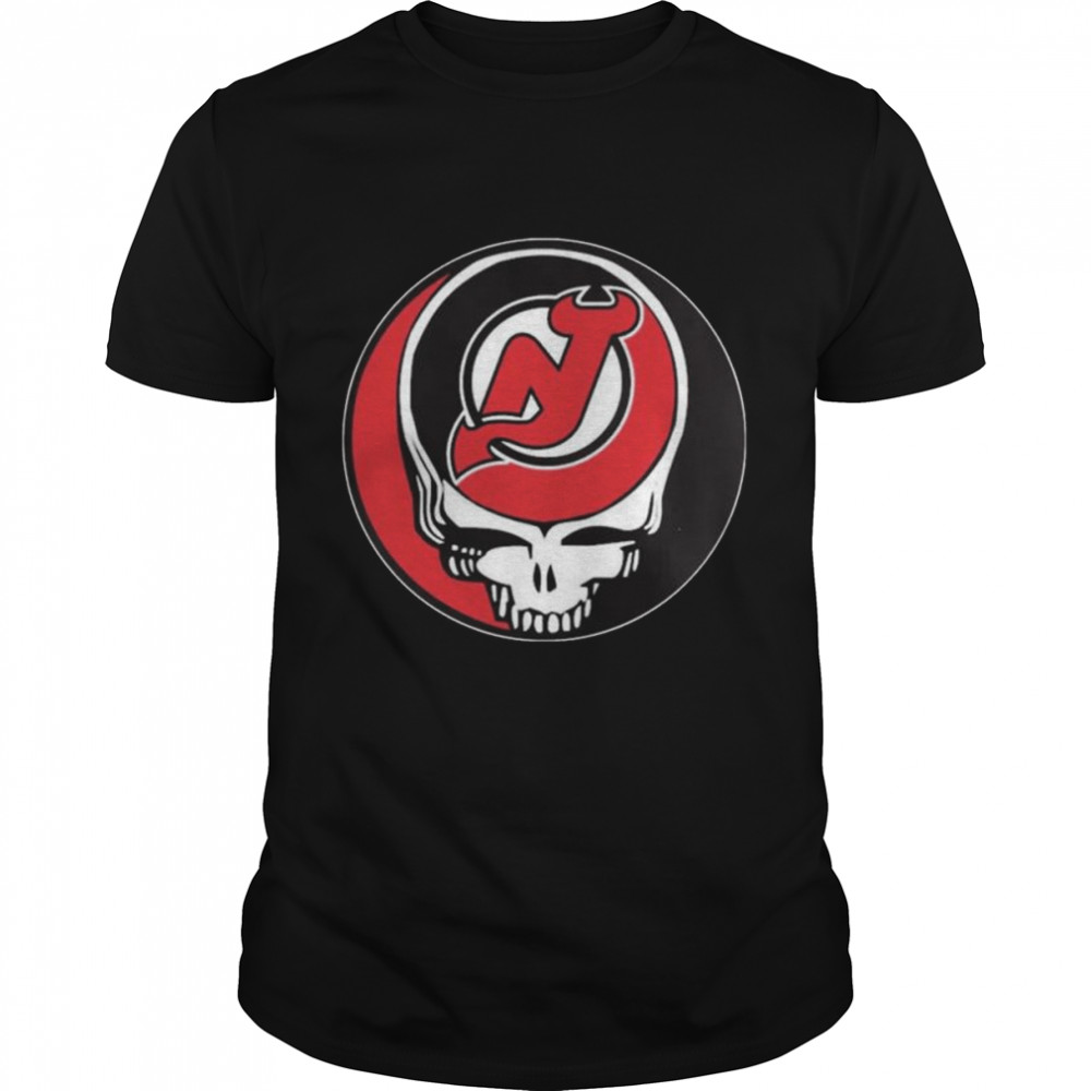 New Jersey Devils Grateful Dead Steal Your Face Hockey NHL Shirt