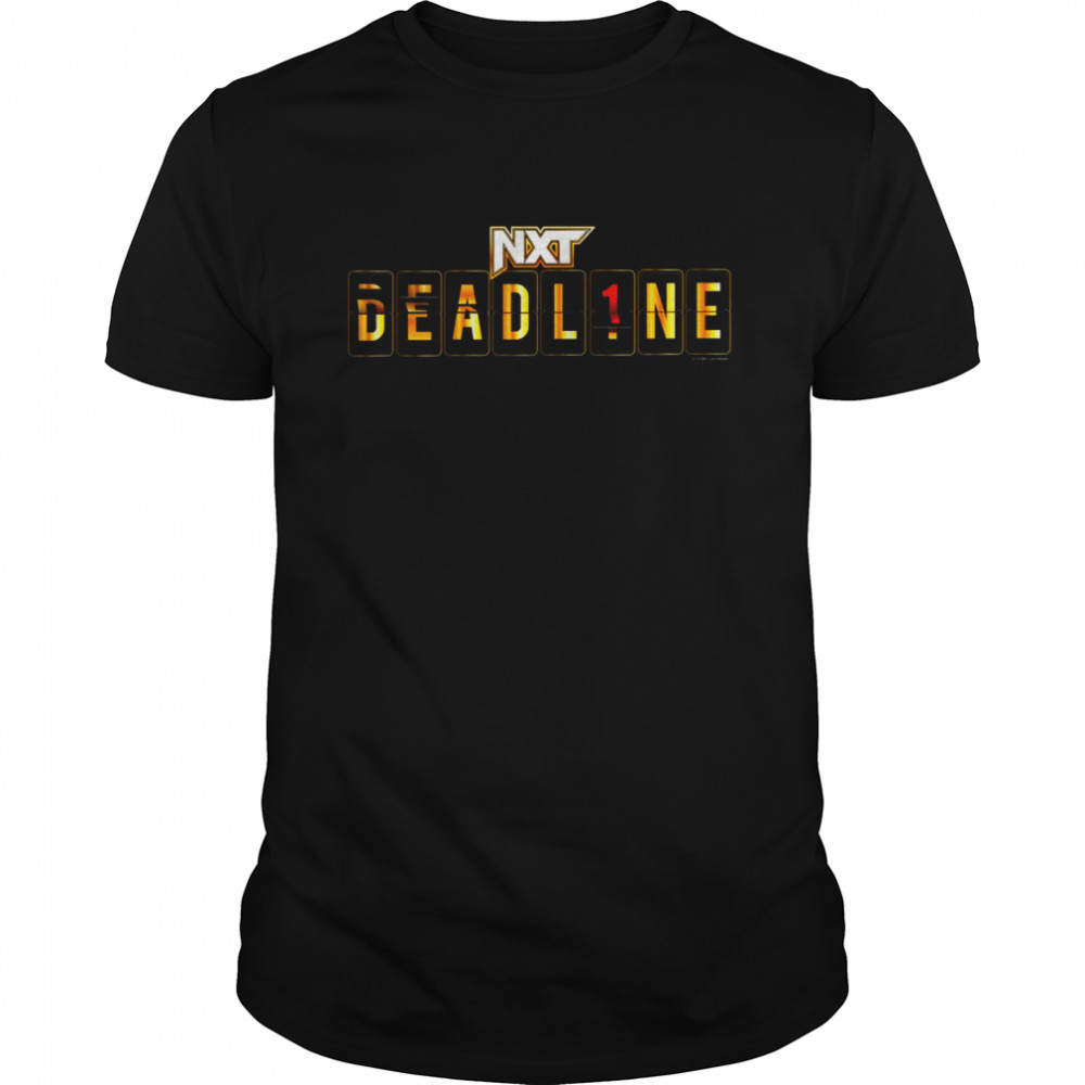 nXT Deadline Deadl1ne Gold Text Logo Shirt