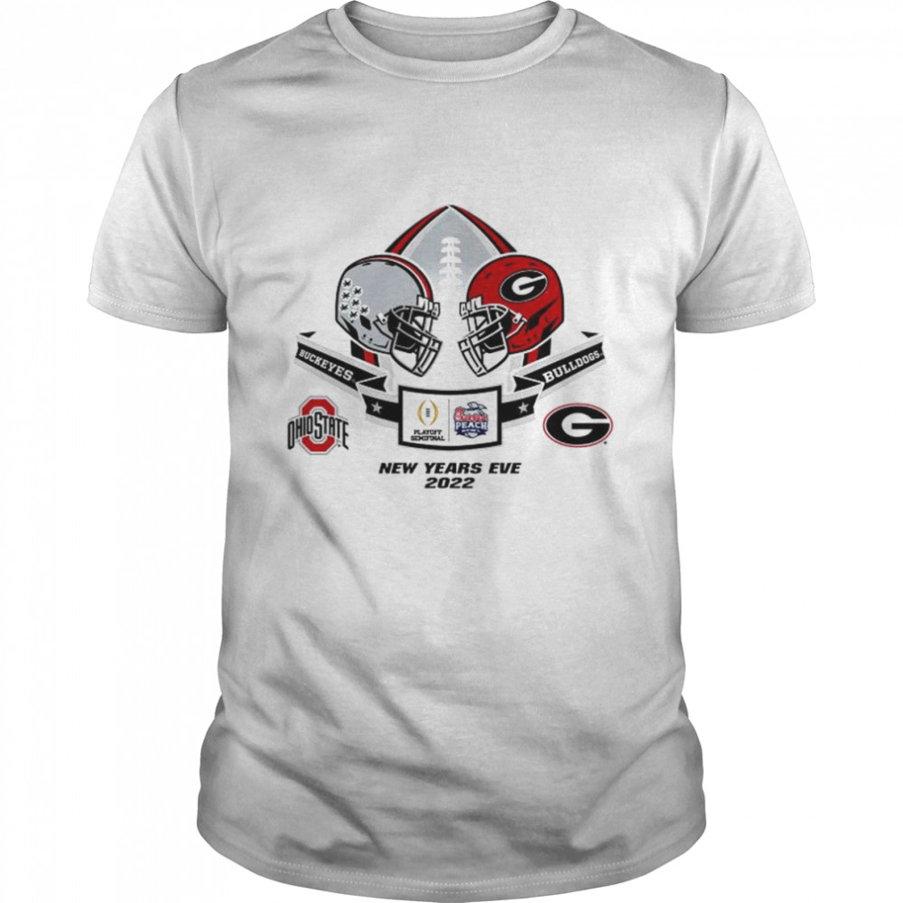 ohio vs Georgia 2022 Chick-fil-A Peach Bowl 2-Team helmet shirt