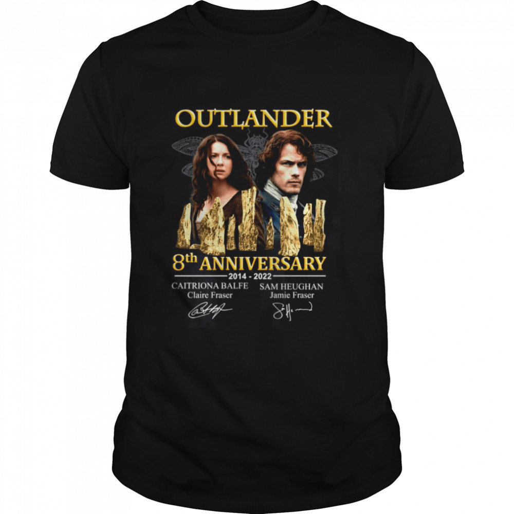 Outlander 8th Anniversary 2014-2022 Cast Signed Design shirt