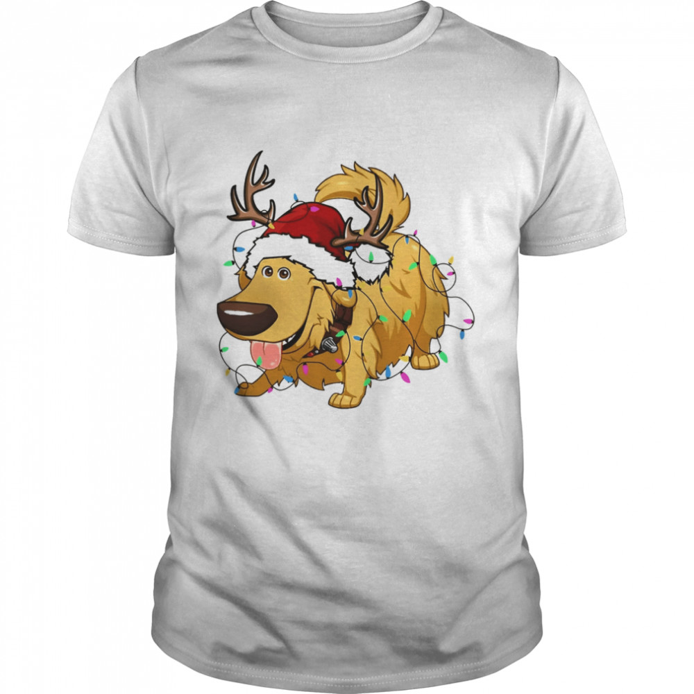 Santa Dug Dog Christmas Lights T-shirt