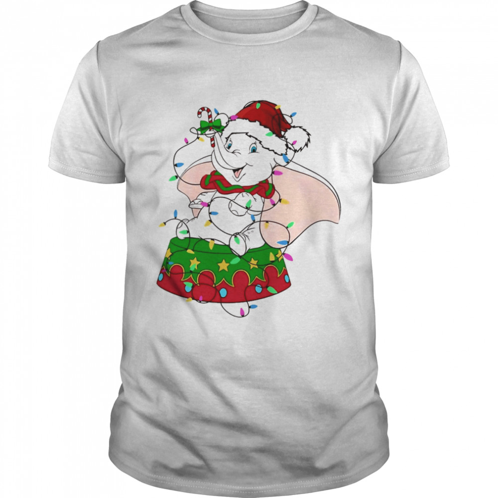 Santa Dumbo Christmas Light T-shirt