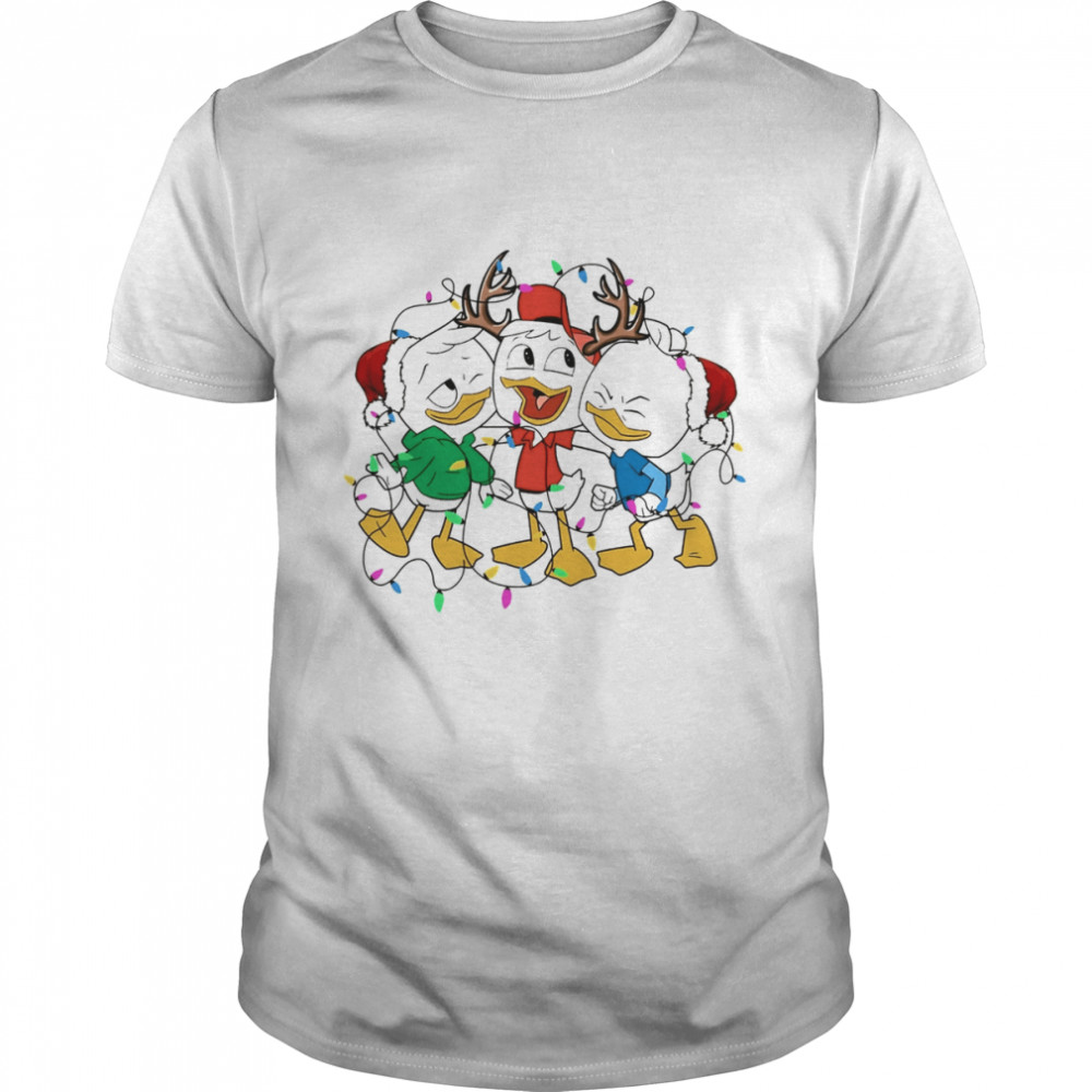 Santa Huey Dewey and Louie Christmas Lights T-shirt