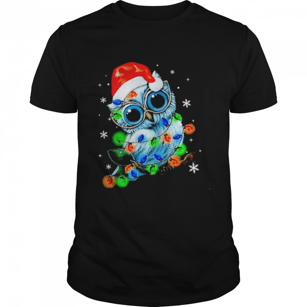 Santa Owl Light Christmas Shirt