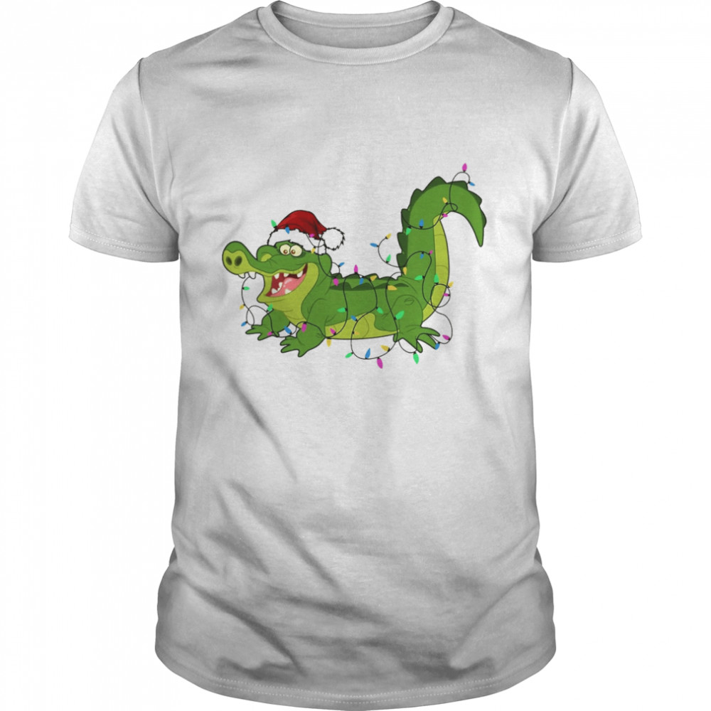 Santa Tick-Tock the Crocodile Christmas Lights T-shirt