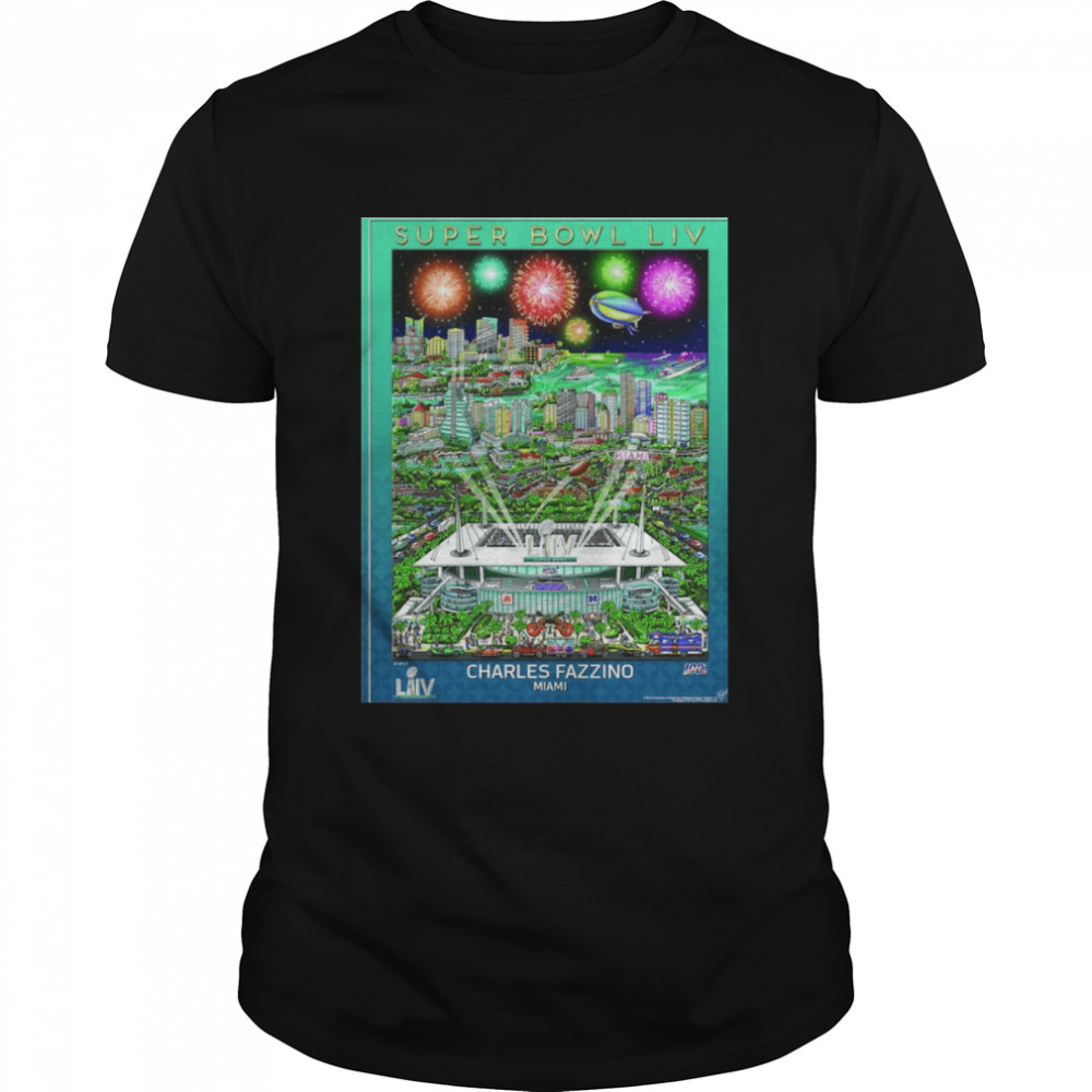 super Bowl LIV Poster Print Designed by Charles Fazzino Shirt