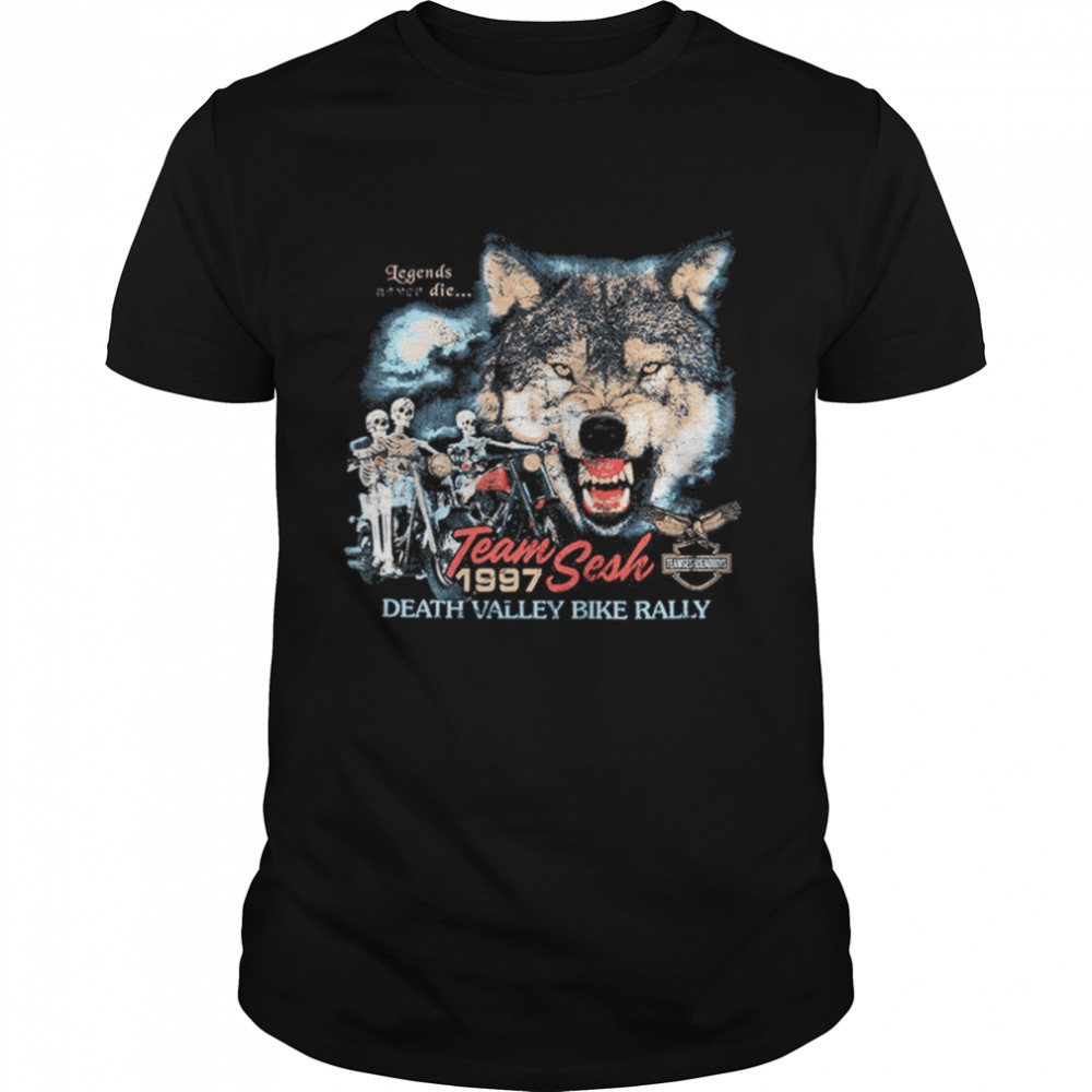 Team Sesh Wolf 1997 Death Valley Bike Rally shirt