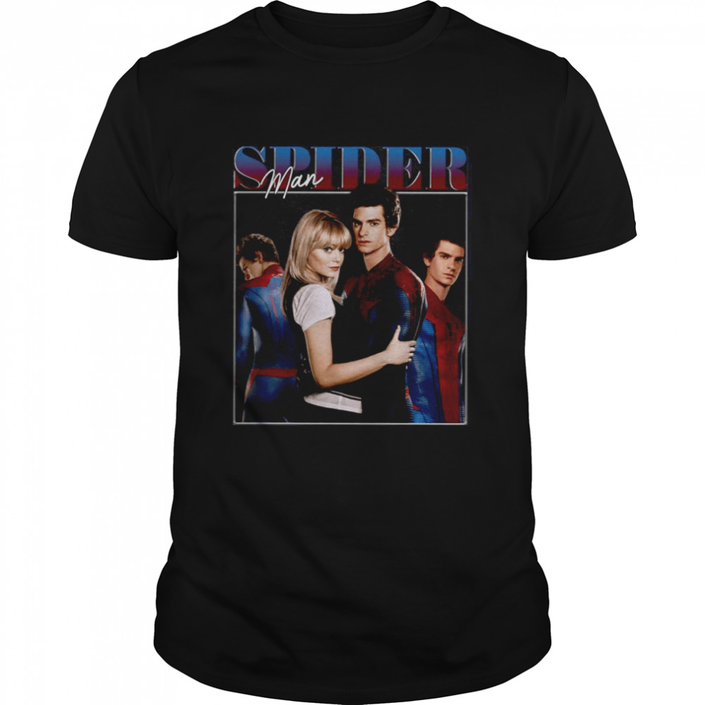 Andrew Garfield And Emma Stone 90s Amazing Spiderman shirt