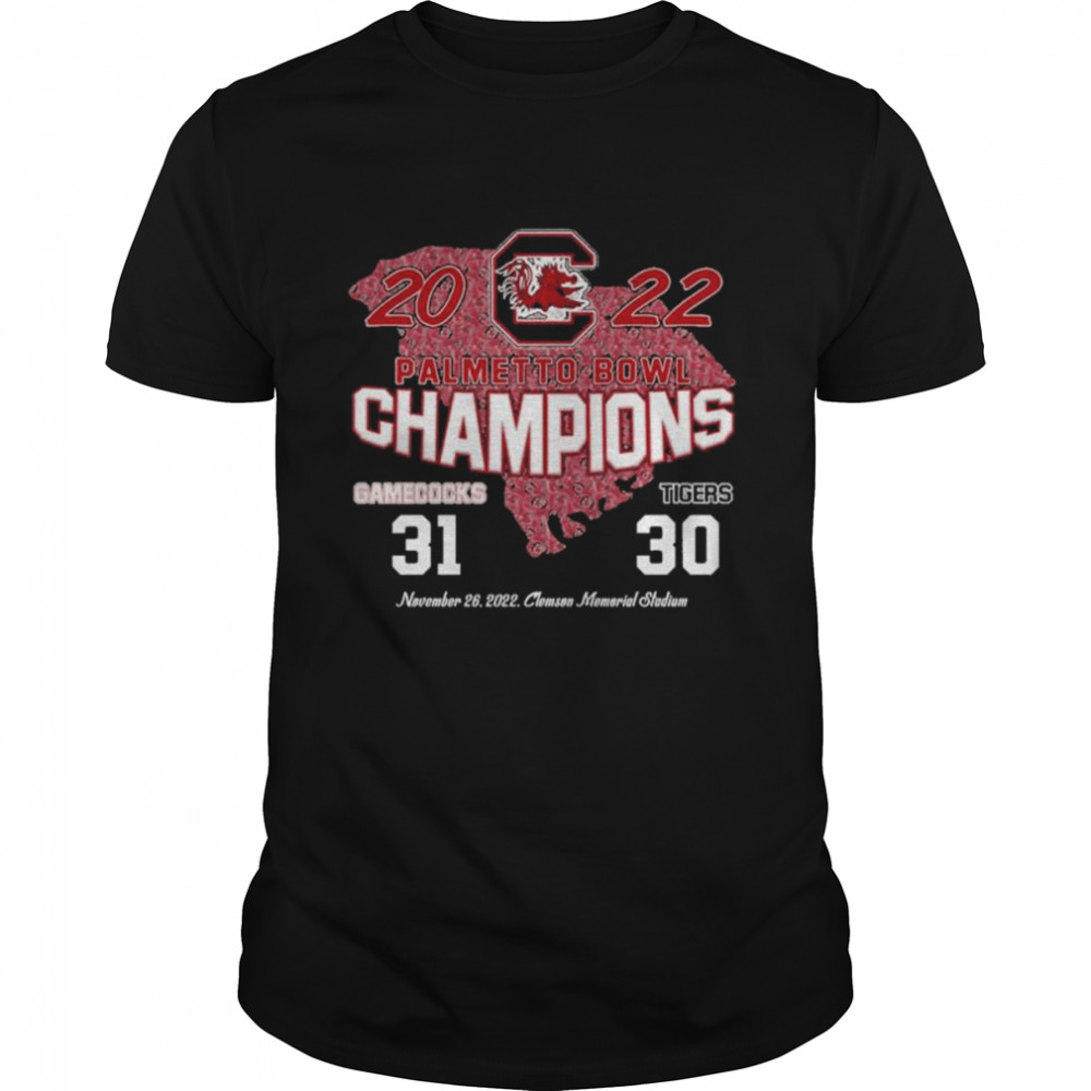 Gamecocks 31 30 Tigers 2022 Palmetto Bowl Champions final score shirt