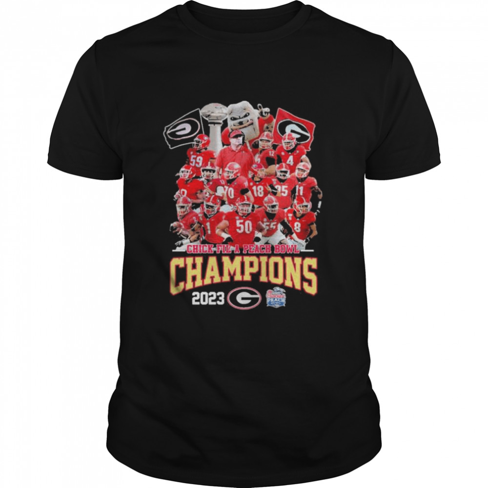 Georgia Bulldogs team 2023 Chick Fil A Peach Bowl Champions shirt
