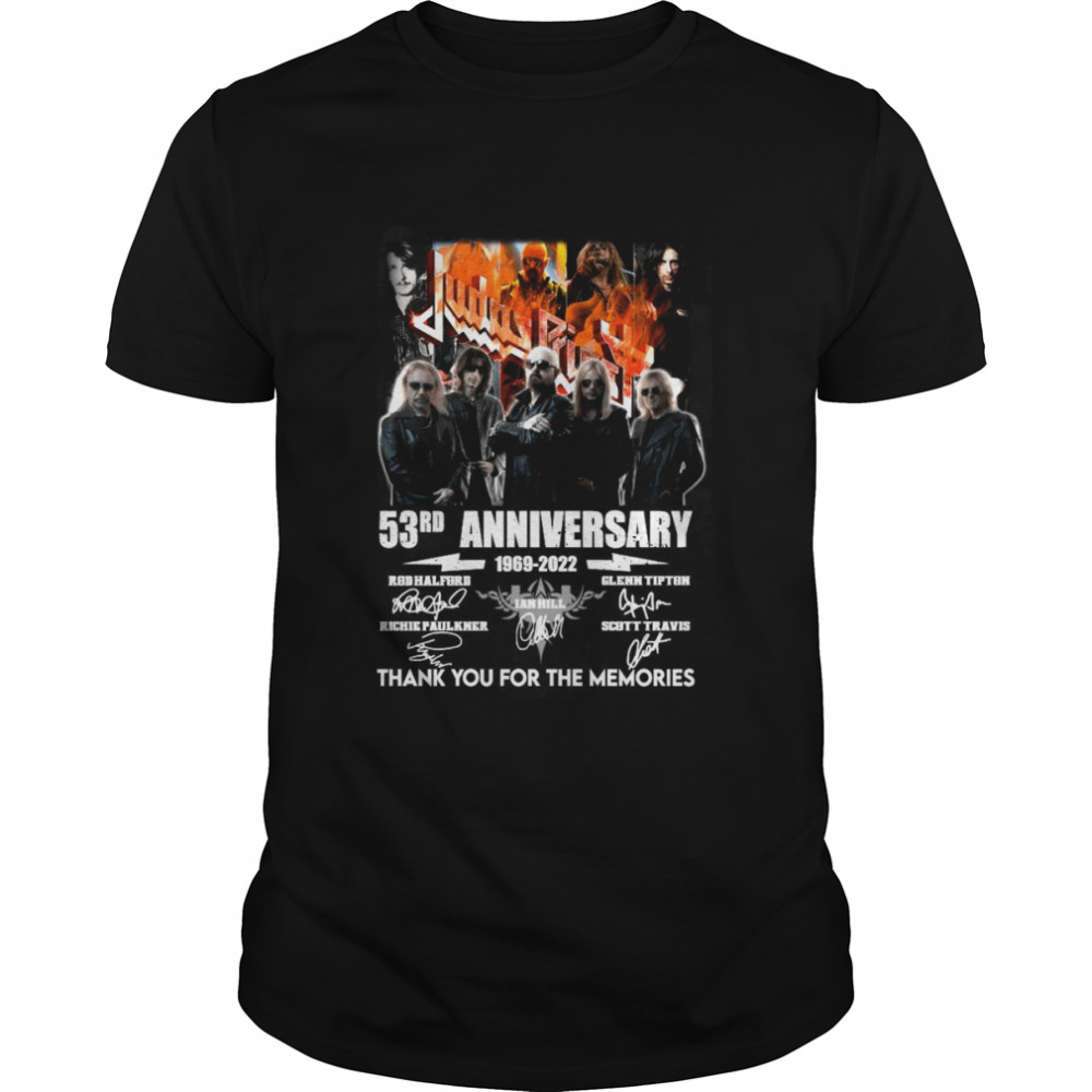 Judas Priest 53rd anniversary 1969-2022 thank you for the memories signatures shirt