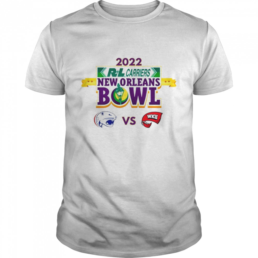 Original south alabama vs western kentucky 2022 r+l carriers ​new orleans bowl shirt