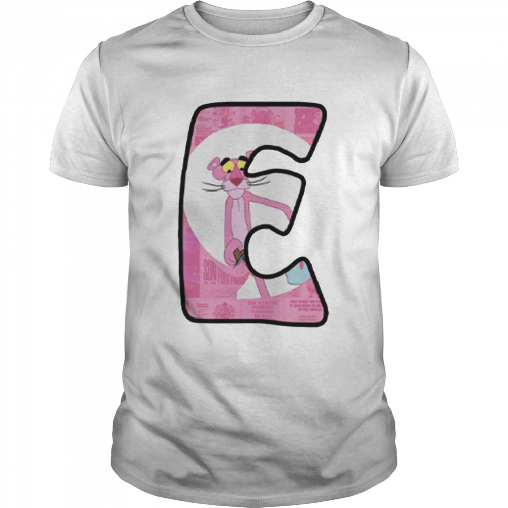 Pink Panther Design Letter E shirt