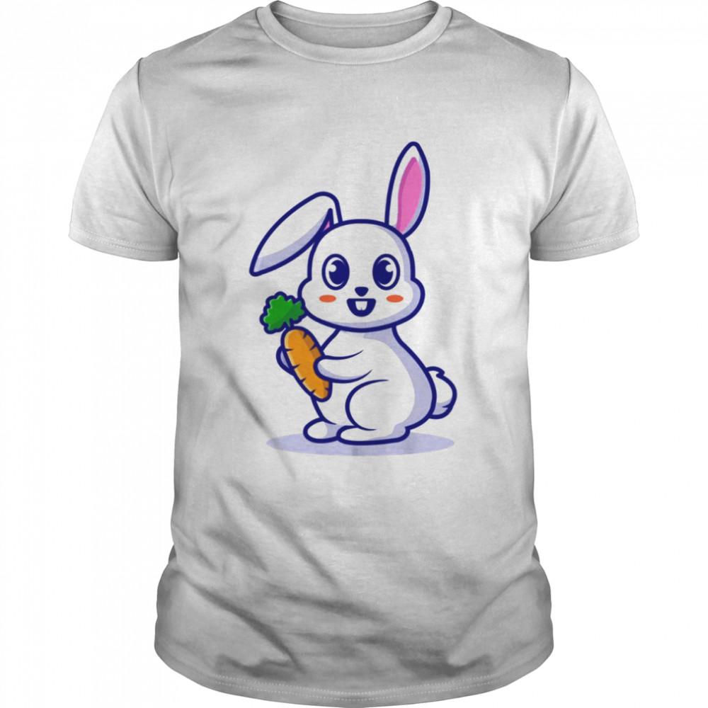 Cute Bunny Holding Carrot Funny shirt