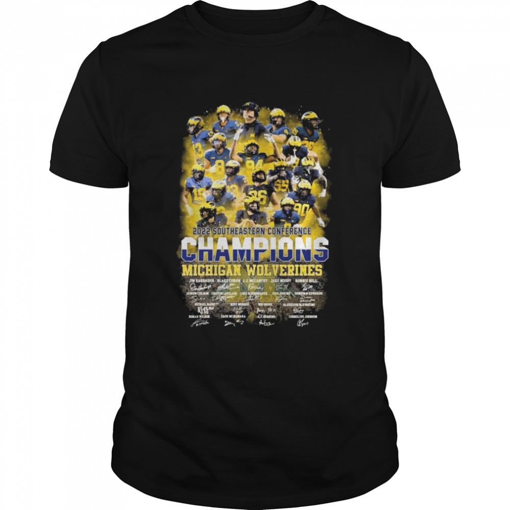 2022 Southeastern Conference Champions Michigan Wolverines Signatures Shirt