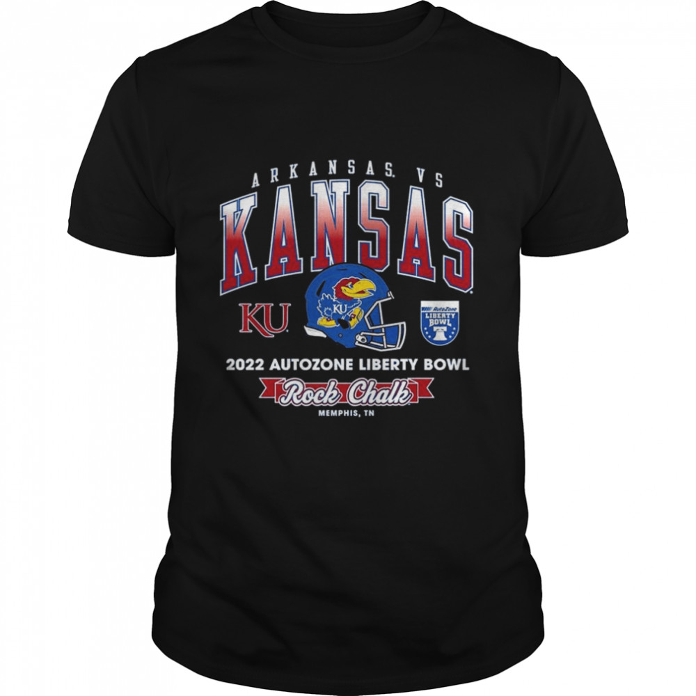 Arkansas Razorbacks vs Kansas Jayhawks 2022 Autozone Liberty Bowl Rock Chalk shirt