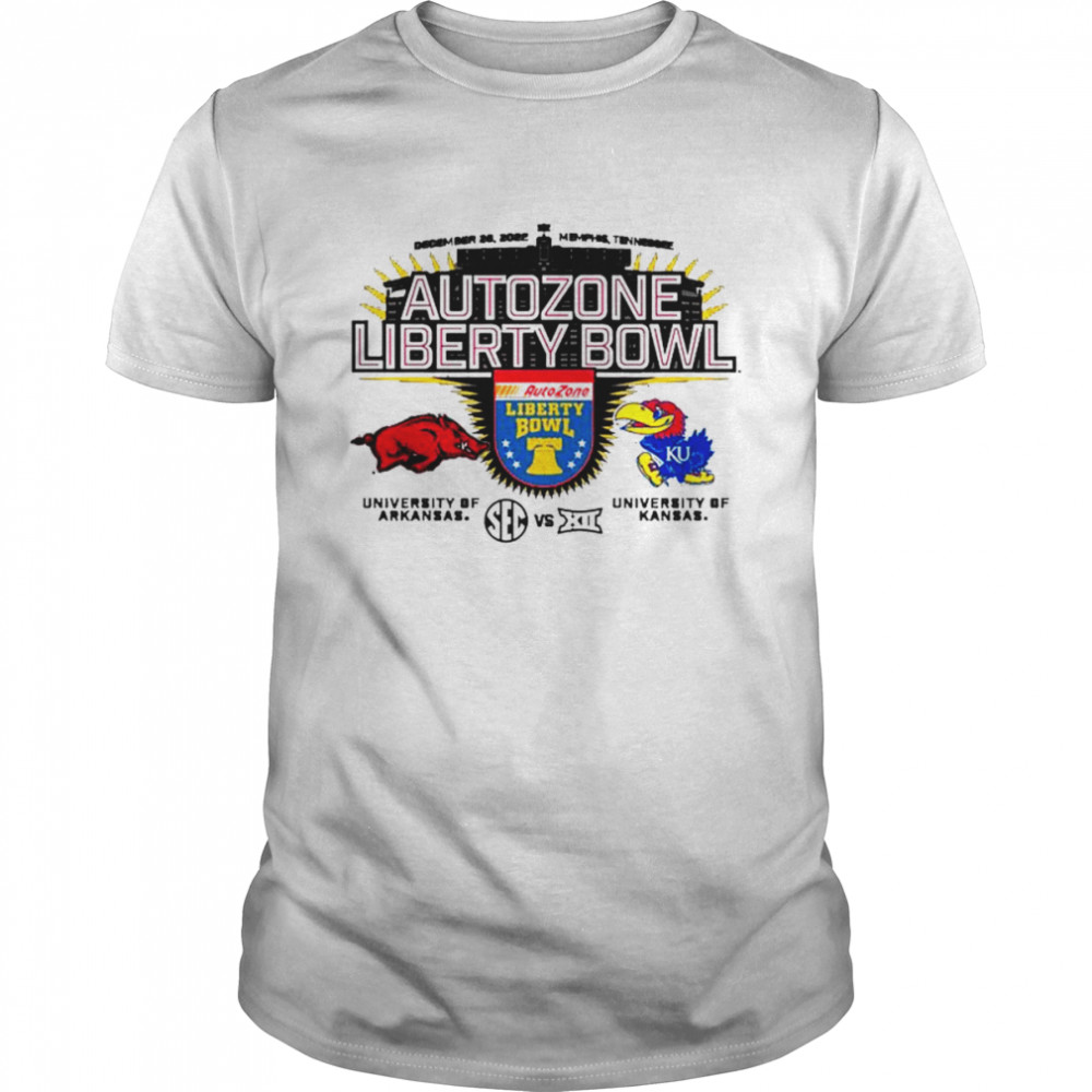 Autozone Liberty Bowl 2022 University Of Kansas vs University Of Arkansas shirt