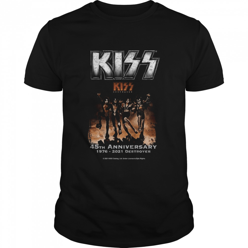 Fan Art Kiss Rock Band Destroyer 45th Anniversary 1976-2021 shirt