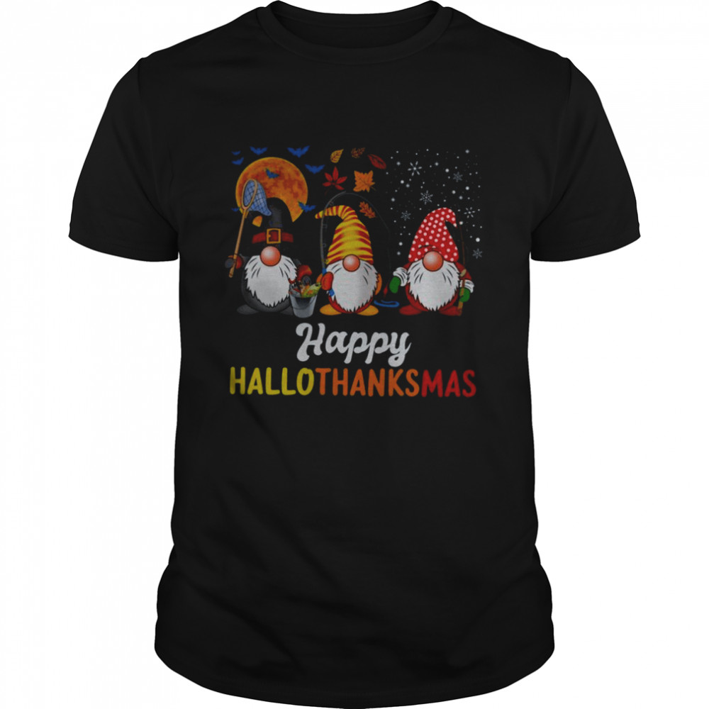 Fishing Gnome Halloween Thanksgiving Christmas Shirt