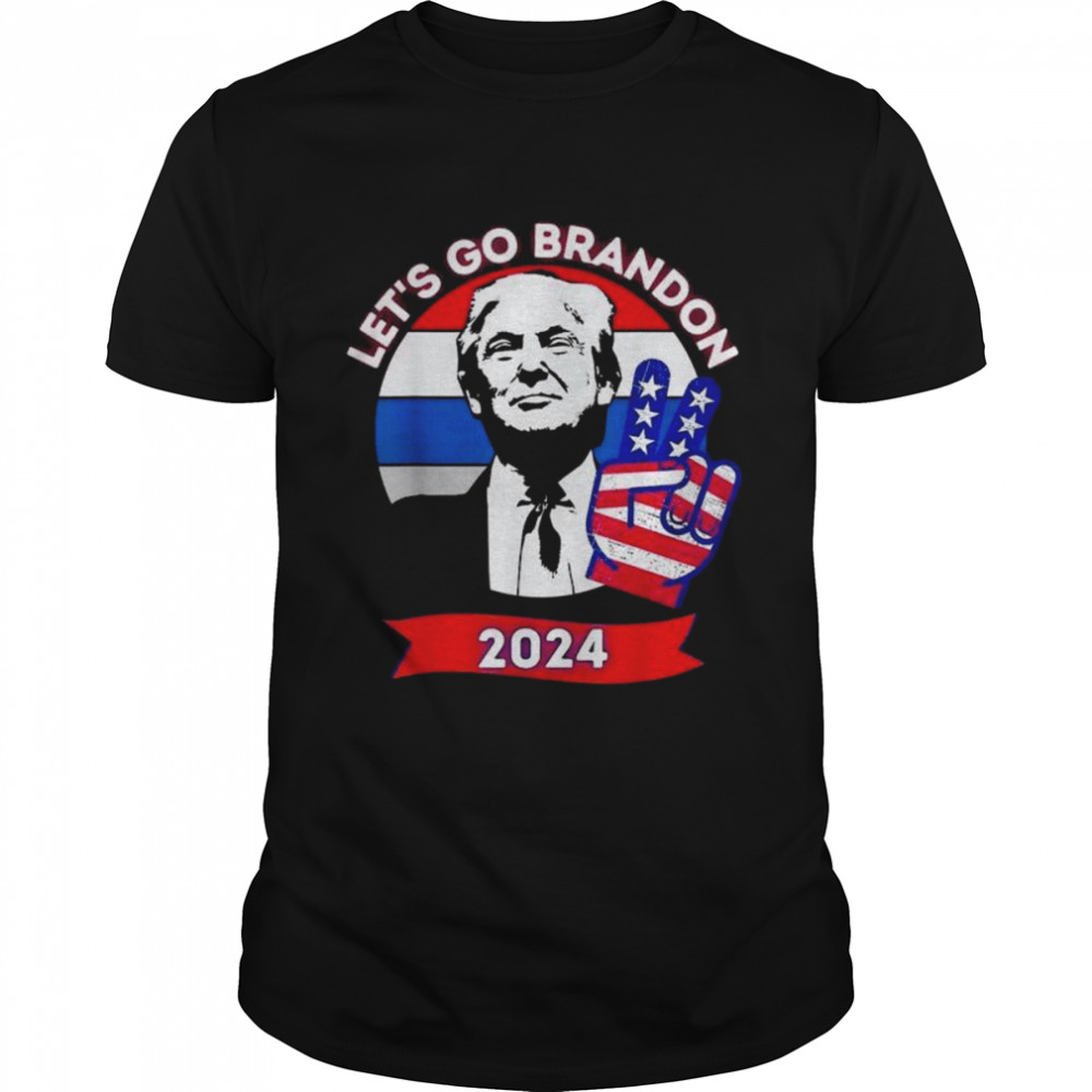 Let’s Go Brandon Trump 2024 Shirt Impeach Biden Usa Red White Blue American Flag shirt