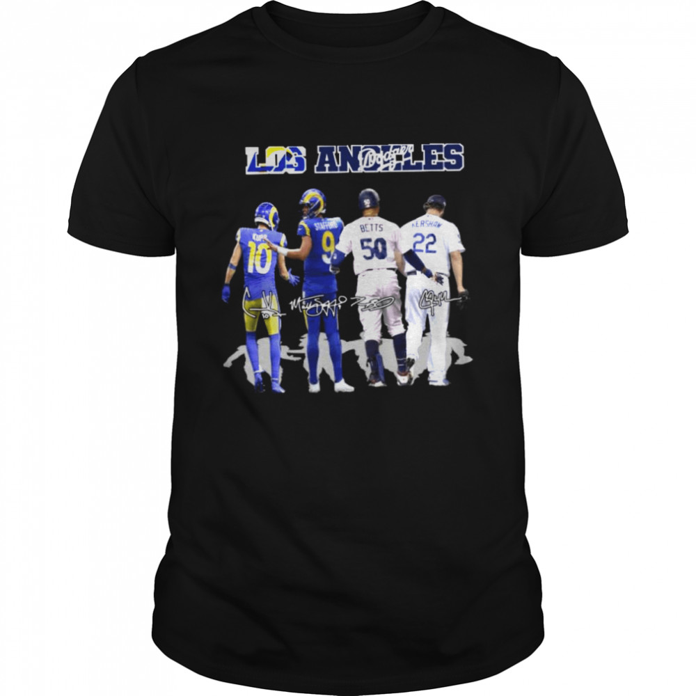 Los Angles Rams And Los Angeles Dodgers Kupp Stafford Betts And Kershaw Signatures shirt