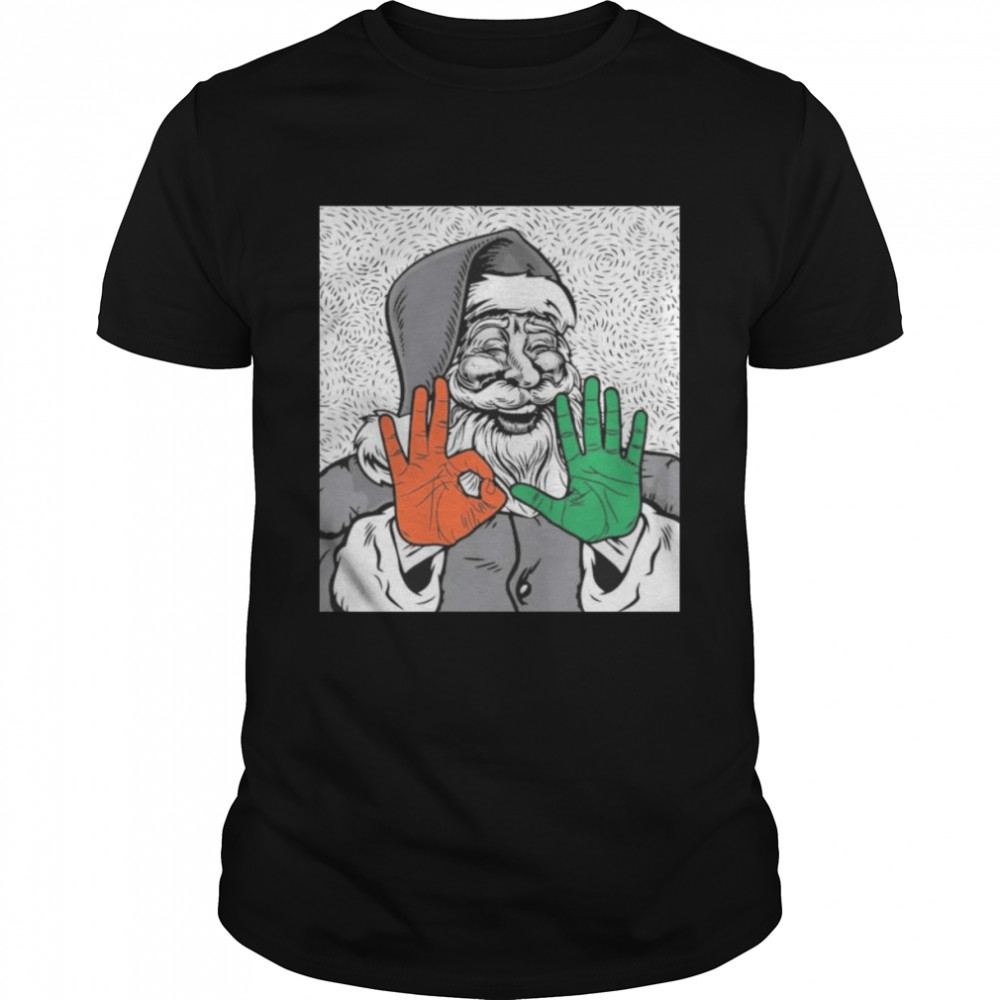 Miami Hurricanes Santa 305 Hands Shirt