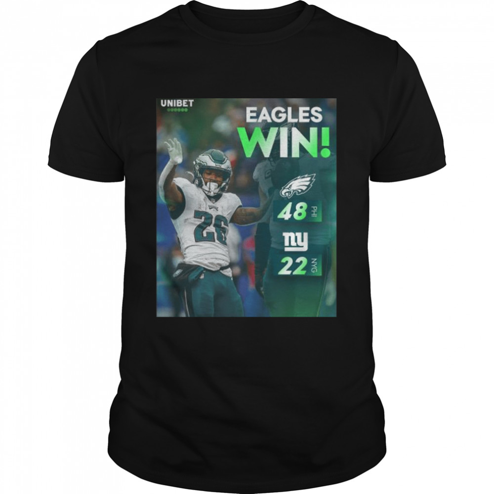 Philadelphia Eagles Win 48 22 New York Giants Nfl 2022 Matchup Gameday Final Score Shirt