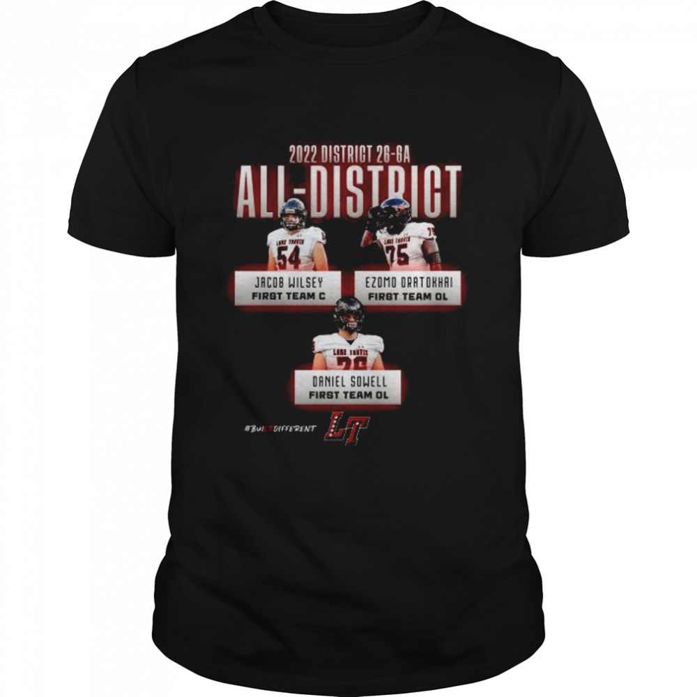 2022 District 26-6A All-District Jacob Wilsey Ezomo Oratokhai Daniel Sowell shirt