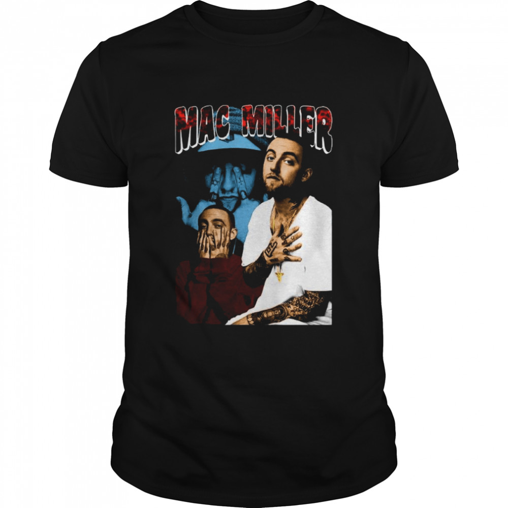 Mac Miller College Design Singer 90s shirt