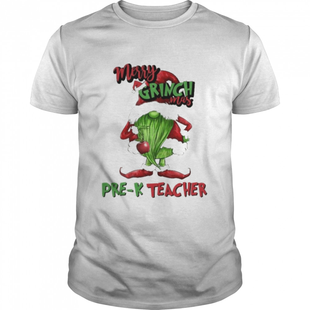 Merry Grinchmas Pre-K Teacher 2022 christmas shirt