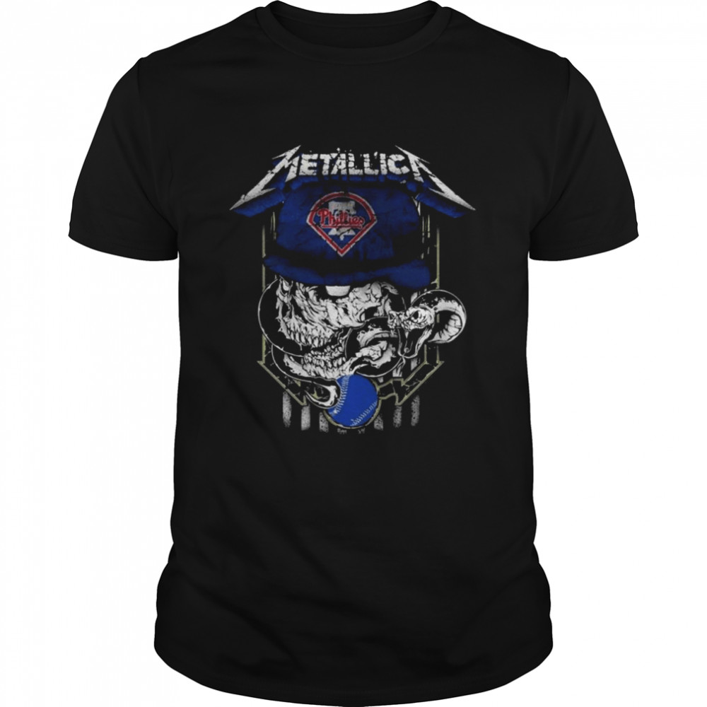 Metallica Skull Snake Philadelphia Phillies Logo MLB Shirt