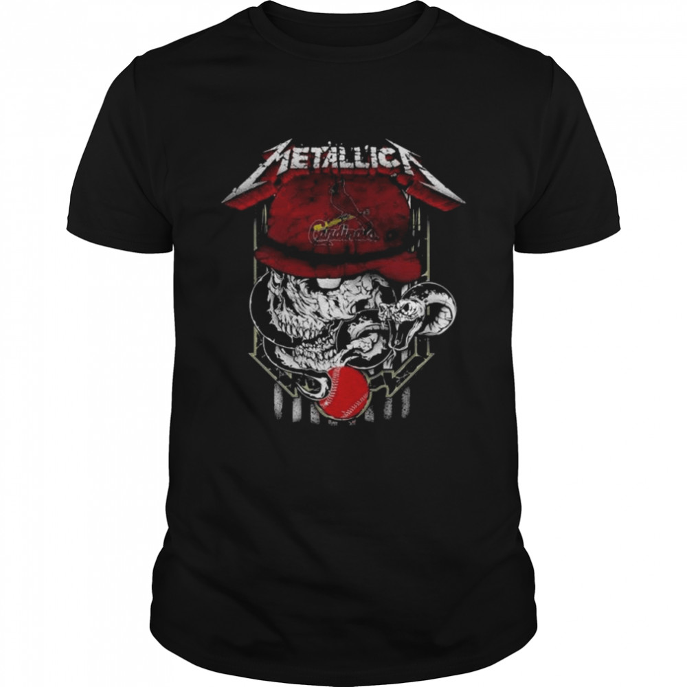 Metallica Skull Snake St Louis Cardinals Logo MLB Shirt