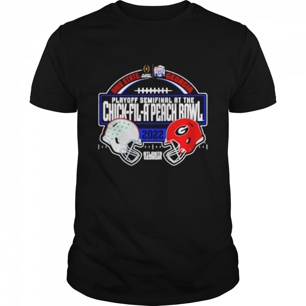 ohio State Buckeyes Vs Georgia Bulldogs 2022 Chick-fil Peach bowl dueling helmets shirt