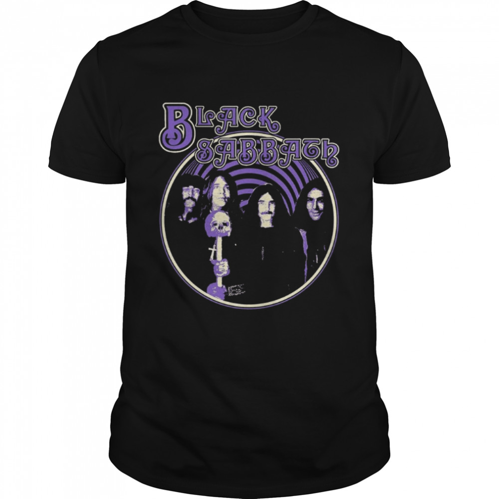 Purple Art Members Rock Band Black Sabbath shirt