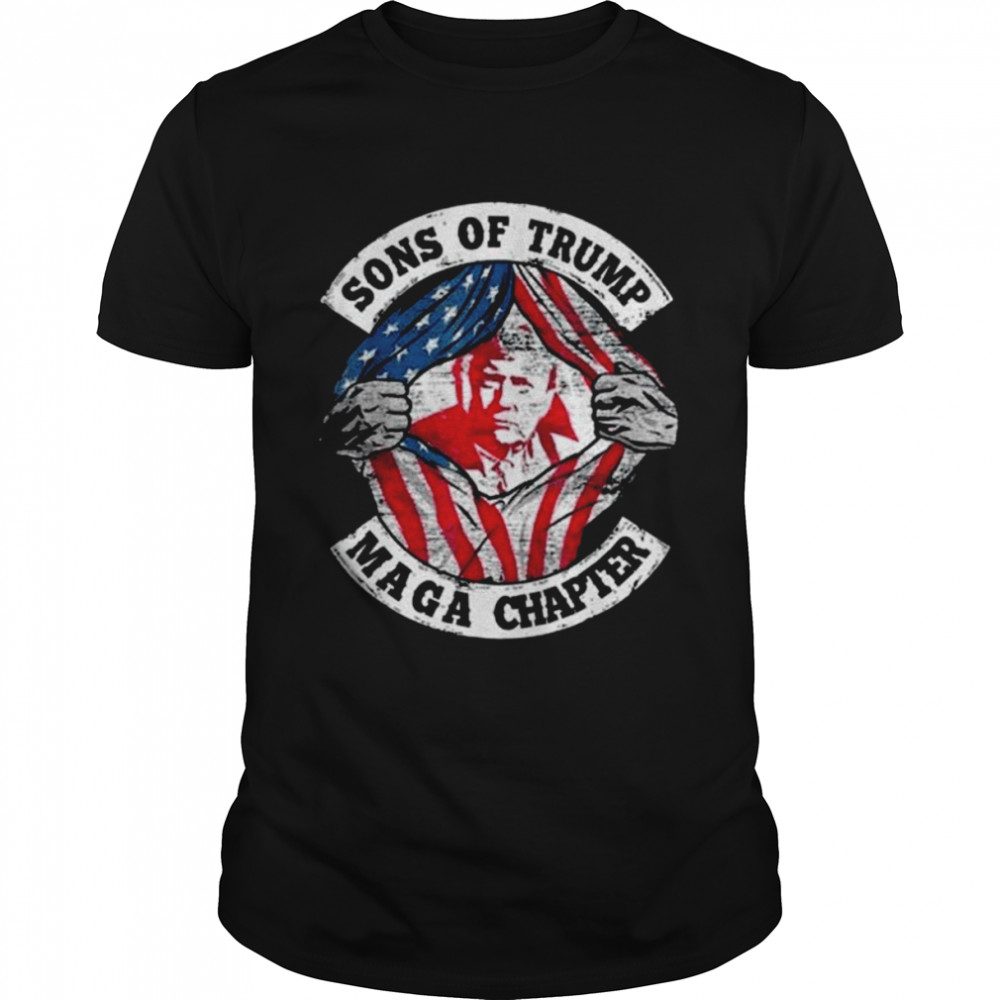 Blood Inside Sons Of Trump Maga Chapter 2024 USA Distressed Flag Shirt