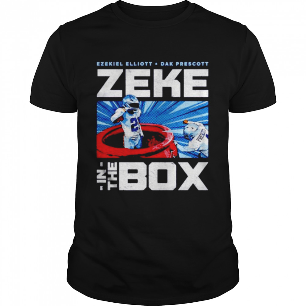 dallas Cowboys Ezekiel Elliott vs Dak Prescott Zeke in a box shirt