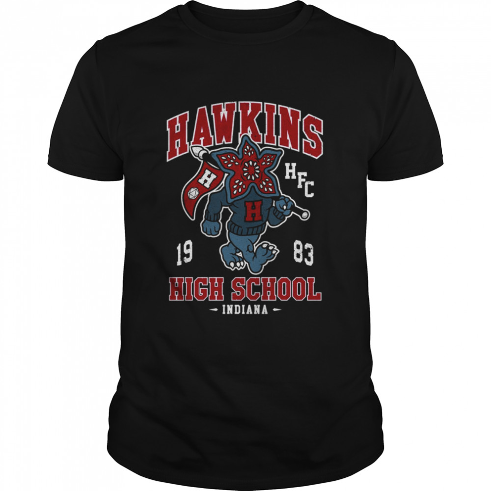 Hawkins High School Vintage Distressed Creepy Cute College Demogorgon Mascot shirt