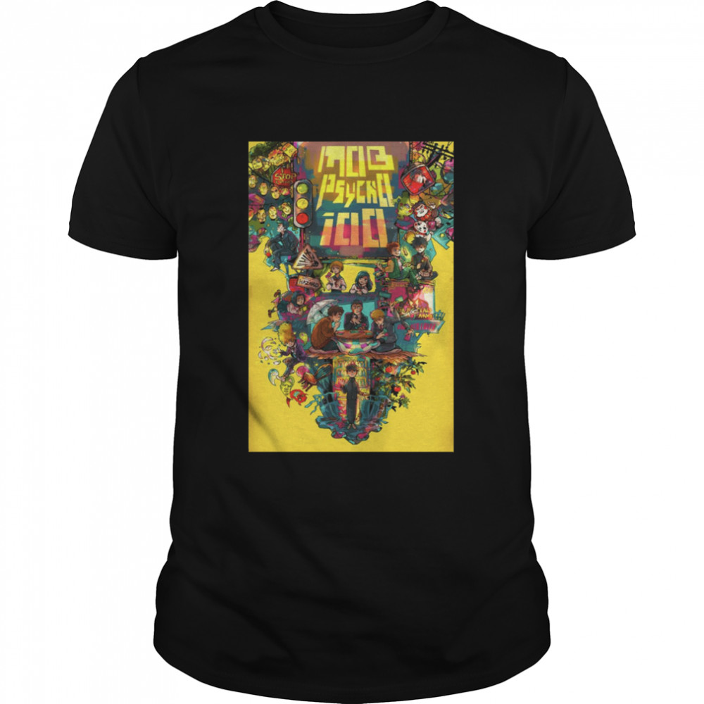 Retro Mob Psycho 100 Upside Down Design shirt