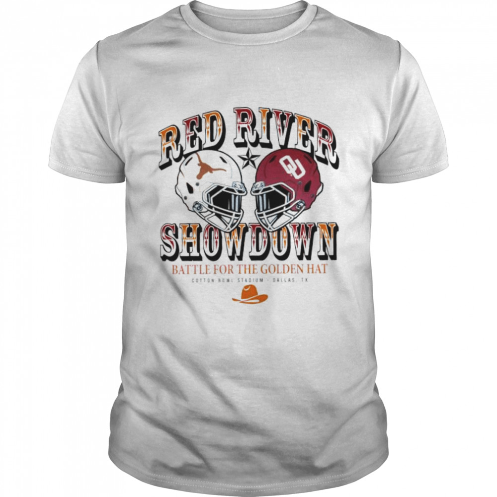 Texas Longhorns Vs Oklahoma Sooners Red River Show Down Battle For The Golden Hat Cotton Bowl Stadium Men’s Shirt