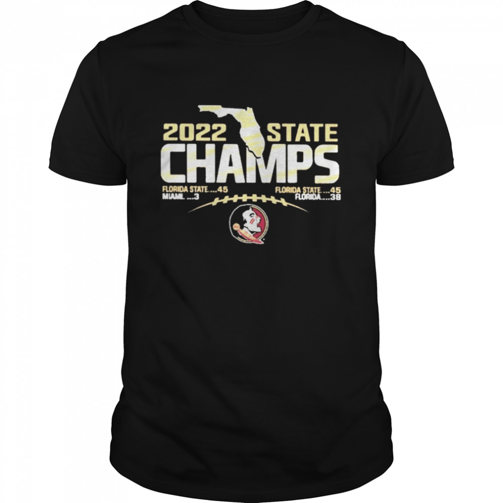 Blue 84 garnet Florida state seminoles 2022 state champions Football score T-shirt