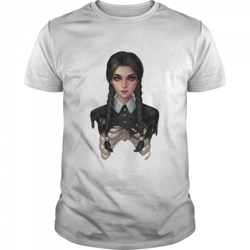 Horror Creepy Wednesday Addams Skeleton shirt