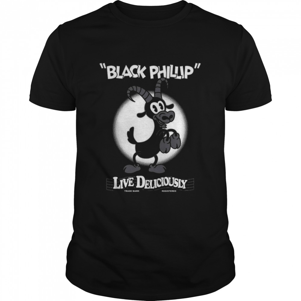 Live Deliciously Vintage Cartoon Black Phillip Shirt