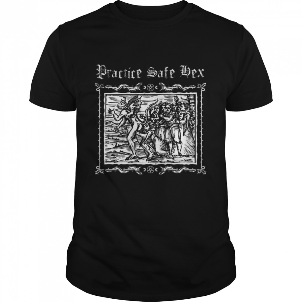 Practice Safe Hex Vintage woodcut Shirt