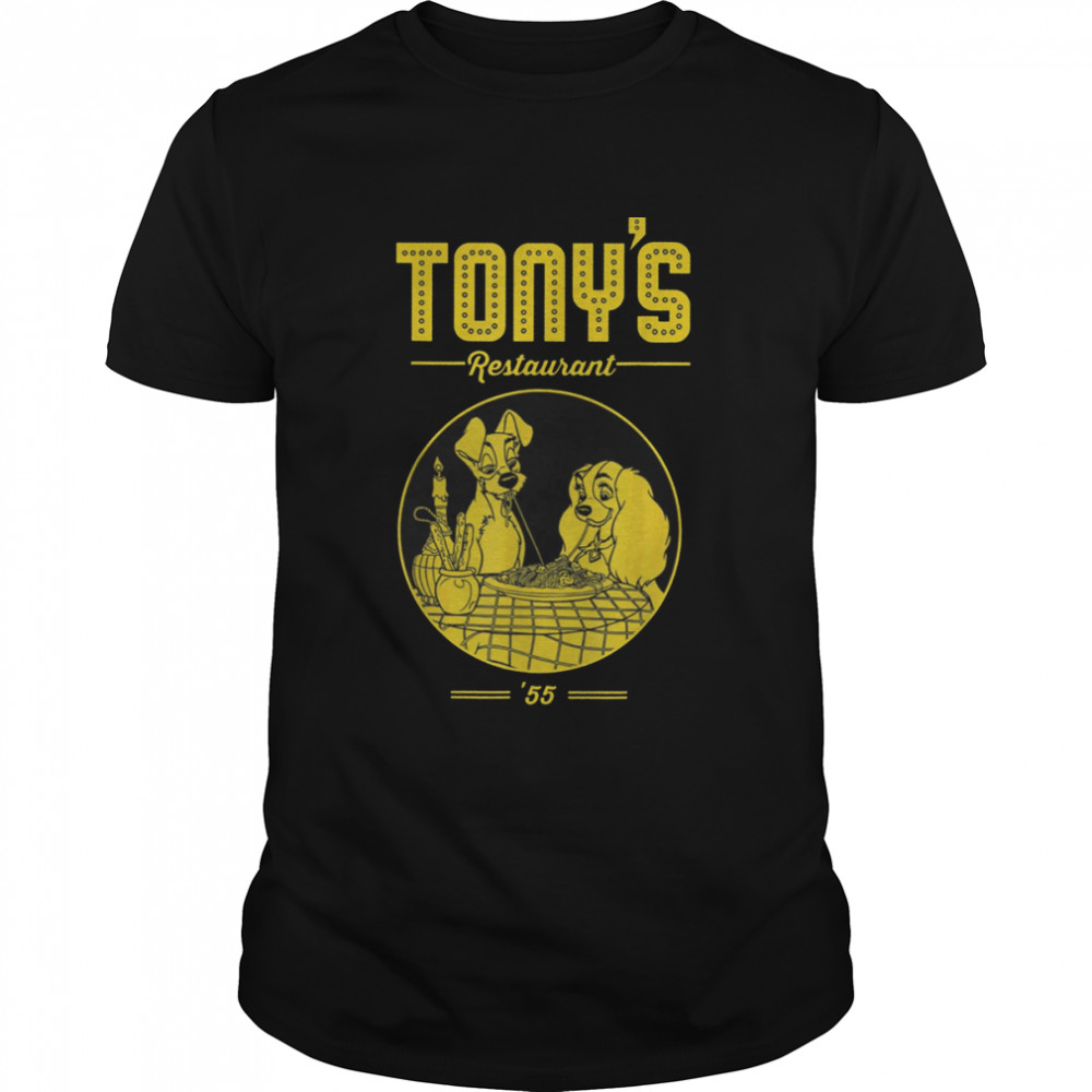 Tony’s Restaurant Cartoon Lady And The Tramp Logo shirt