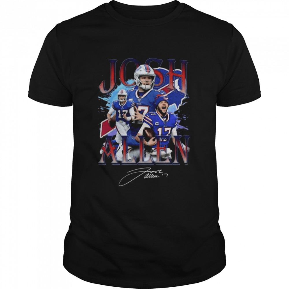 Vintage Bootleg Josh Allen Buffalo Football Signature Shirt