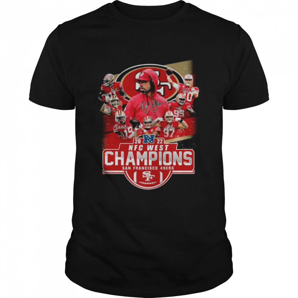 2022 NFC west Champions San Francisco 49ers signatures shirt