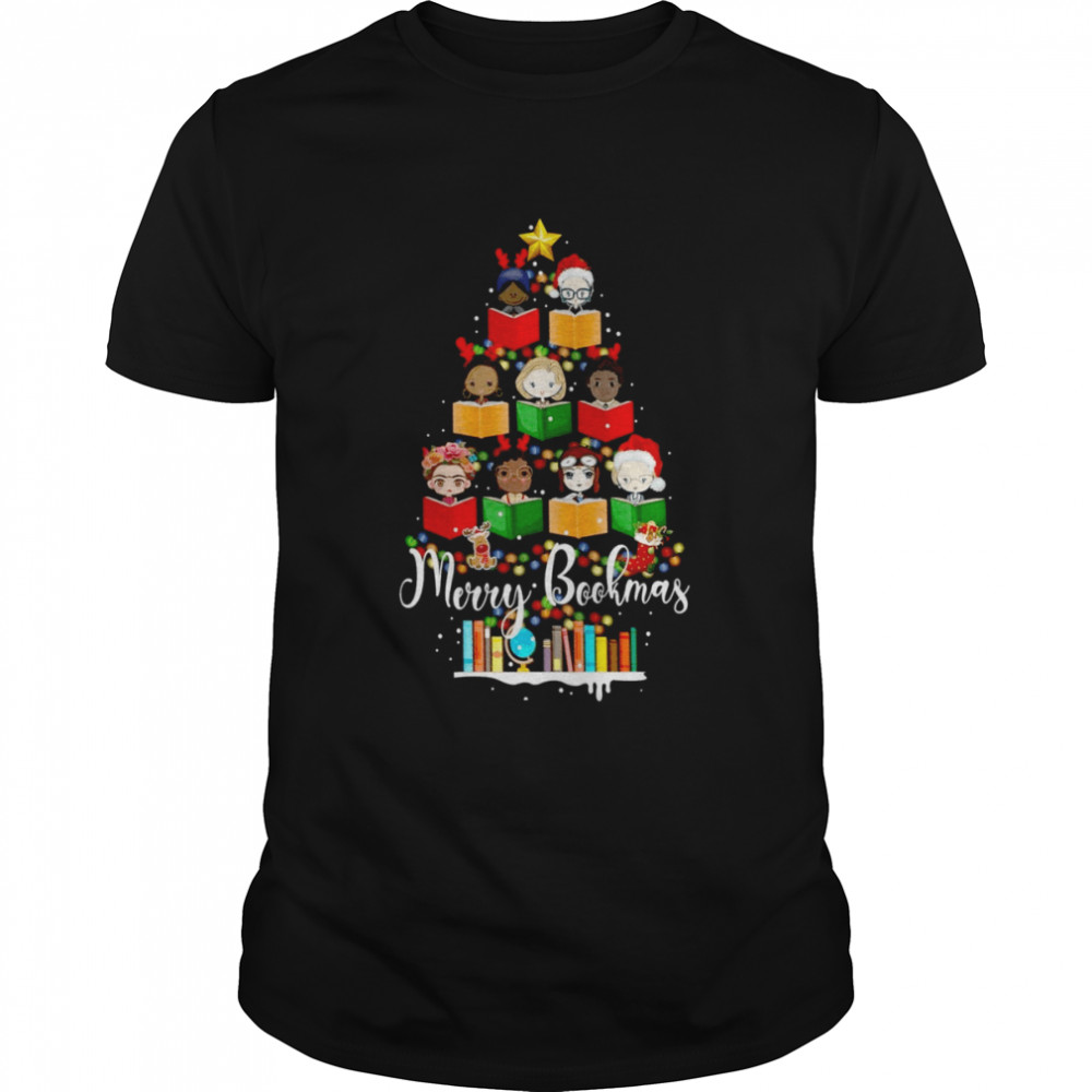Book Lover Christmas Book Tree Shirt