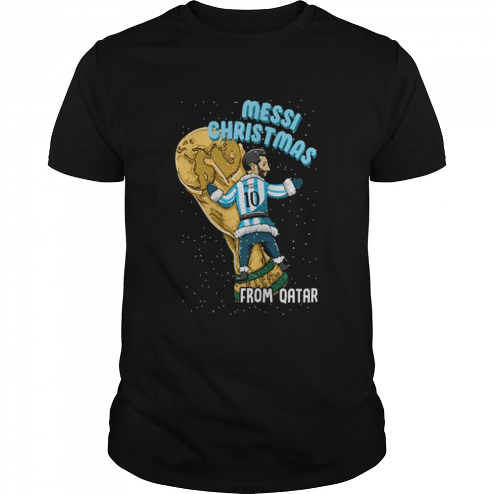 Chibi Messi Christmas From Qatar World Cup 2022 Argentina shirt