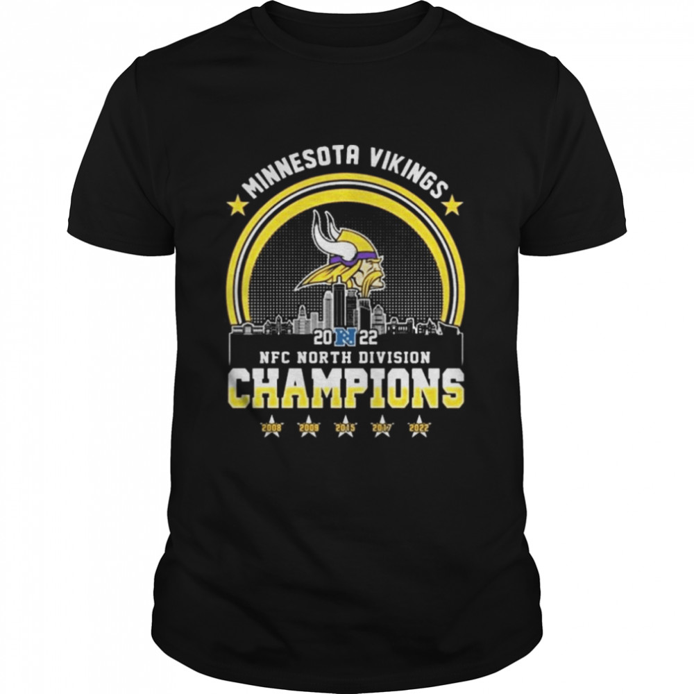 Minnesota Vikings Skylines 2022 NFC North Division Champions 2008-2022 Shirt